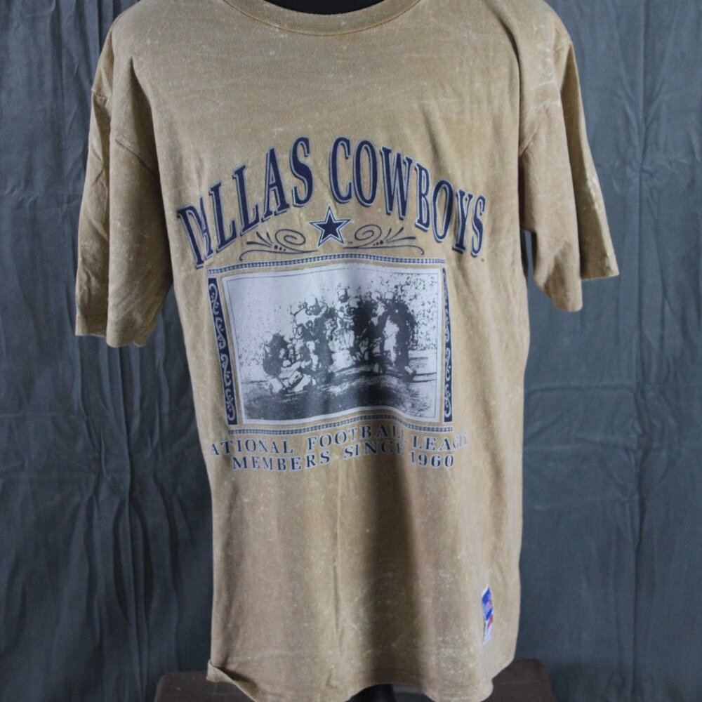 Dallas Cowboys Shirt (VTG) - Stone Wash Beige by Nutmeg - Men's Large
